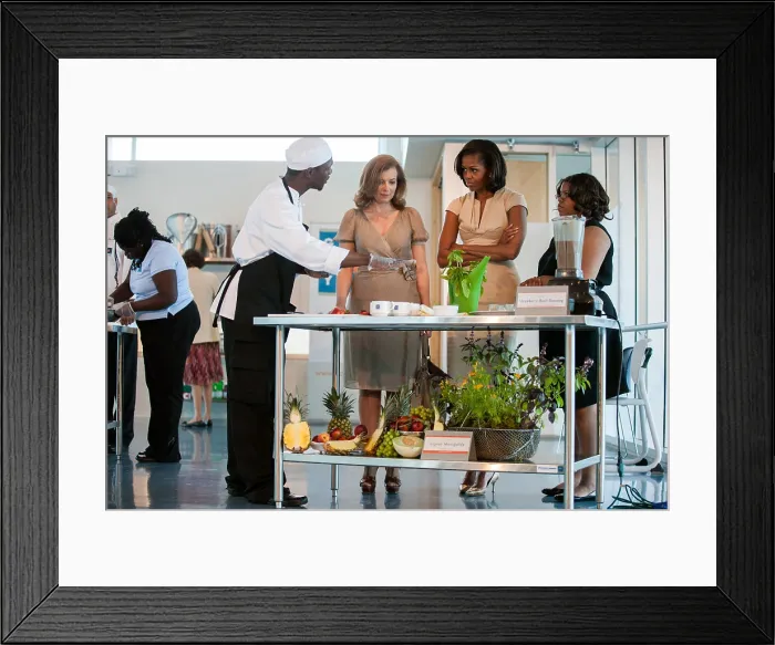 Framed Print : First Lady Michelle Obama and Valerie Trierweiler, French journalist and author Framed Print : First Lady Michelle Obama and Valerie Trierweiler, French journalist and author
