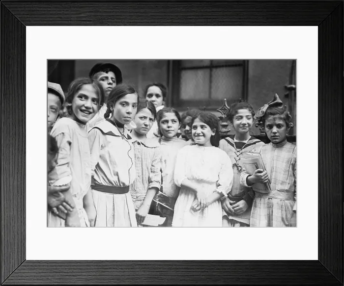Framed Print : Group of Italian-American school girls in New York City, ca. 1910