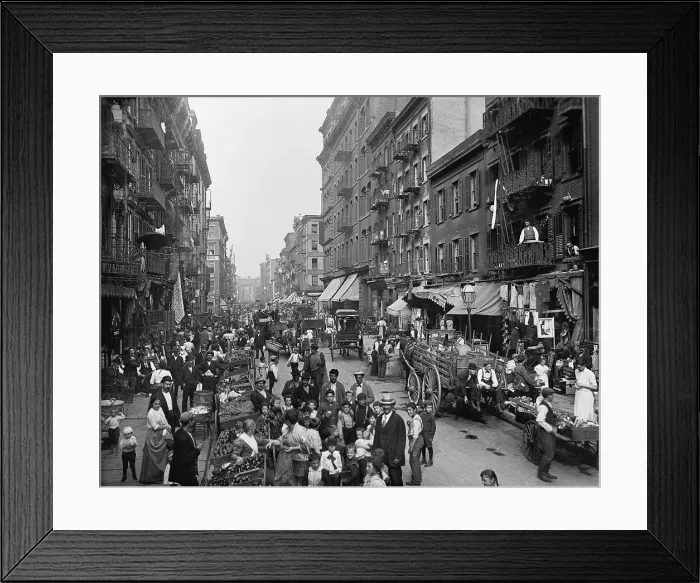 Framed Print : Mulberry Street in New York City's Little Italy ca. 1900