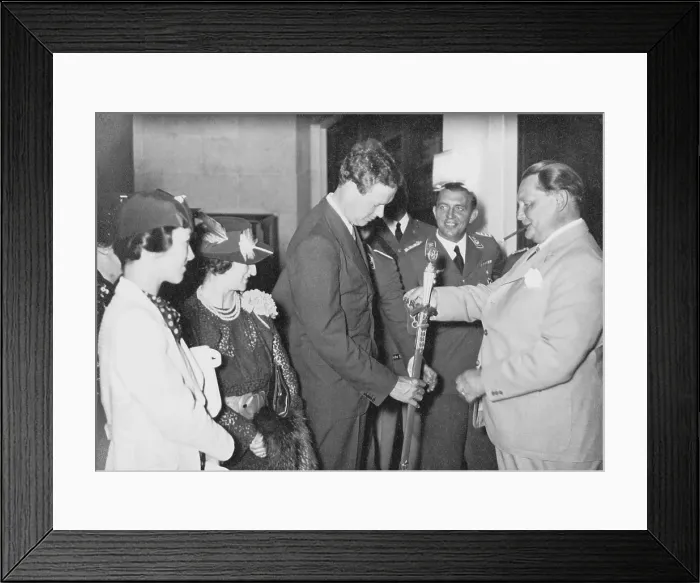 Framed Print : Nazi Minister of Aviation, Herman Goering, with Charles and Anne Morrow Lindbergh, July 28, 1936
