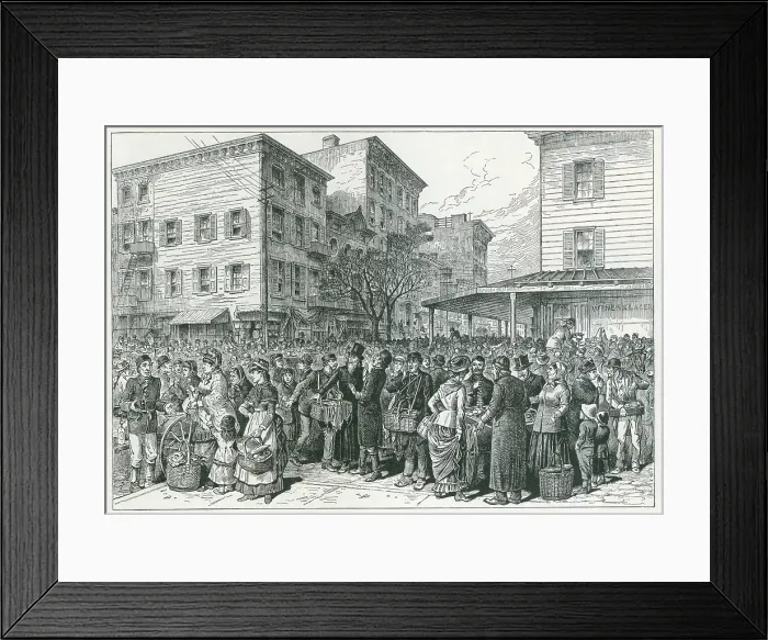 Framed Print : Hester Street Market on New York City's Lower East Side in 1884