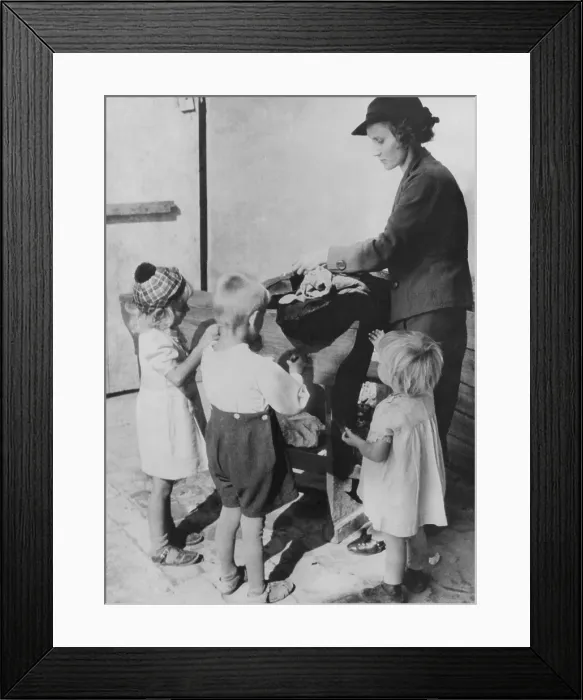 Framed Print : Ethnic German refugees from Poland at a camp in Buckow, Germany, August 23, 1939