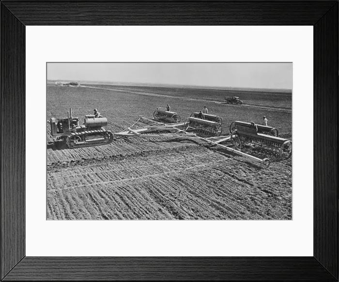 Framed Print : Sowing on a Communist collective farm on the steppes of the Ukraine, USSR. Ca. 1935-40. (BSLOC_2015_2_256) Framed Print : Sowing on a Communist collective farm on the steppes of the Ukraine, USSR. Ca. 1935-40. (BSLOC_2015_2_256)