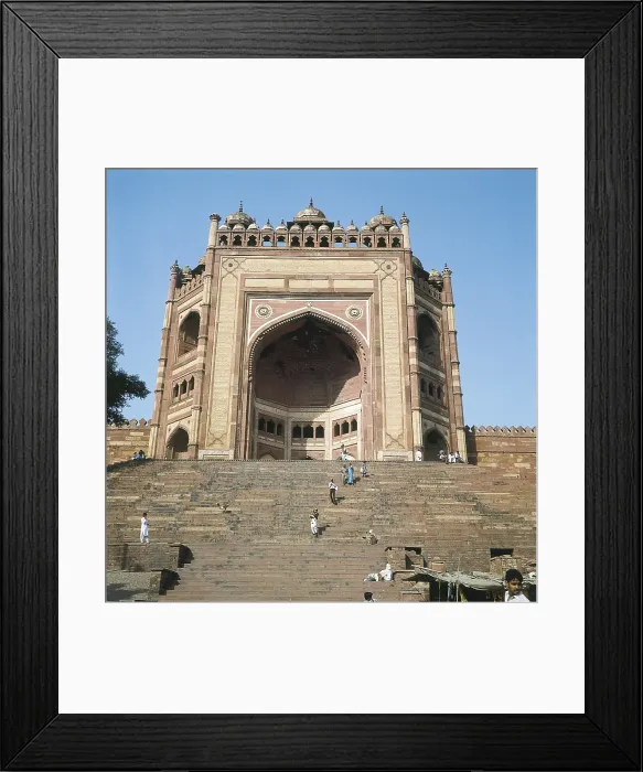 Framed Print : INDIA. UTTAR PRADESH. Agra. Fatehpur Sikri. Buland Darwaza Gate (Victory Gate), built in 1575 on the southern wall of the courtyard of the Jama Masjid Mosque