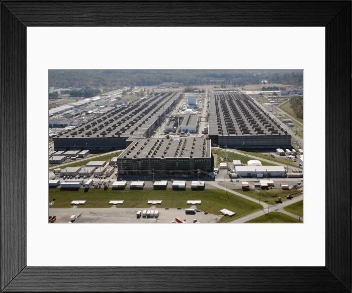 Framed Print : The K25 Plant at the Oak Ridge site of the Manhattan Project