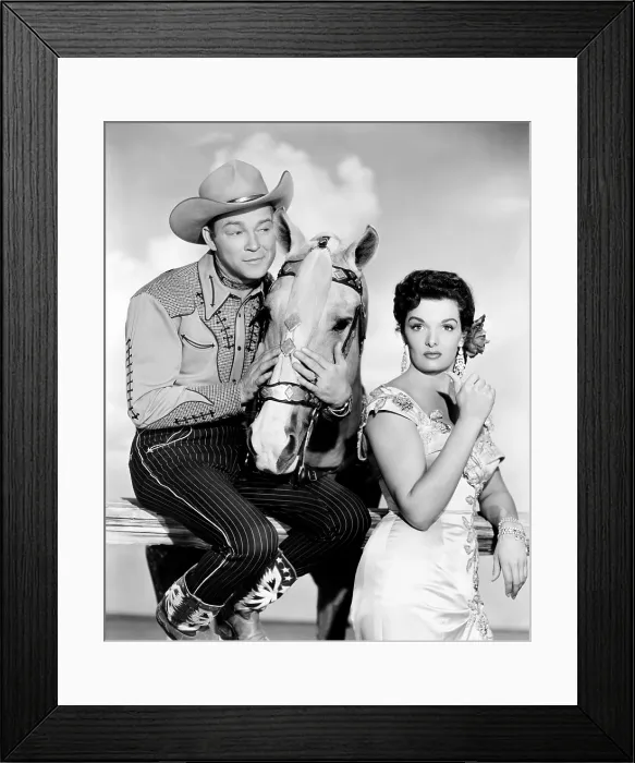 Framed Print : SON OF PALEFACE, from left: Roy Rogers, Trigger, Jane Russell, 1952 Framed Print : SON OF PALEFACE, from left: Roy Rogers, Trigger, Jane Russell, 1952
