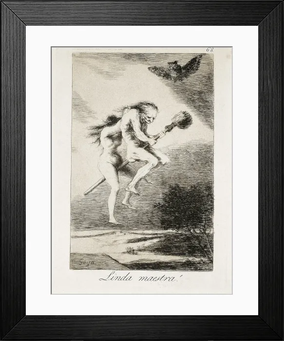 Framed Print : GOYA Y LUCIENTES, Francisco de (1746-1828). Pretty Teacher. 1793-1799. Plate 68 of 'Los Caprichos', etching, burnished aquatint and drypoint. Romanticism Framed Print : GOYA Y LUCIENTES, Francisco de (1746-1828). Pretty Teacher. 1793-1799. Plate 68 of 'Los Caprichos', etching, burnished aquatint and drypoint. Romanticism