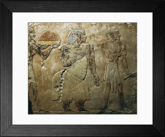 Framed Print : The Kings of Punt. 1473 BC. Detail of the reliefs