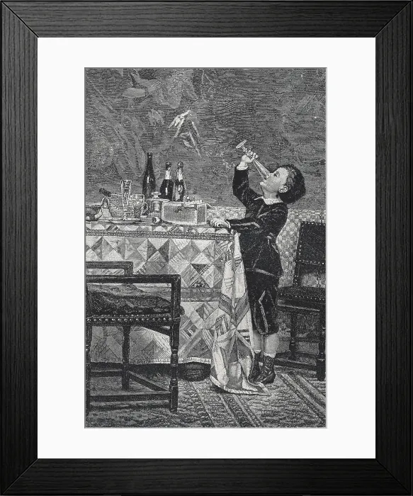 Framed Print : Rests of the feast. 1885. Engraving. - Iberfoto / Everett Collection (593947)**US SALES ONLY** Framed Print : Rests of the feast. 1885. Engraving. - Iberfoto / Everett Collection (593947)**US SALES ONLY**