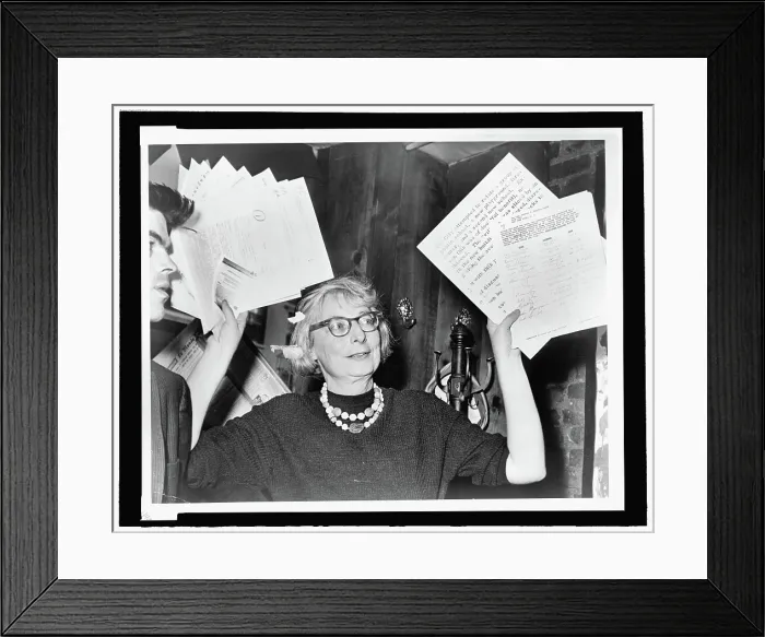 Framed Print : CITIZEN JANE: BATTLE FOR THE CITY, Jane Jacobs, at Lions Head Restaurant, New York (1961), 2016. ph: Phil Stanziola. Sundance Selects / courtesy Everett Collection