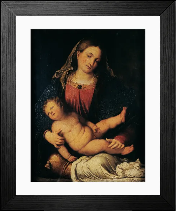 Framed Print : Romani Girolamo known as Romanino, Madonna and Child, 16th Century, oil on poplar panel, Italy, Lombardy, Milan, Brera Art Gallery Framed Print : Romani Girolamo known as Romanino, Madonna and Child, 16th Century, oil on poplar panel, Italy, Lombardy, Milan, Brera Art Gallery