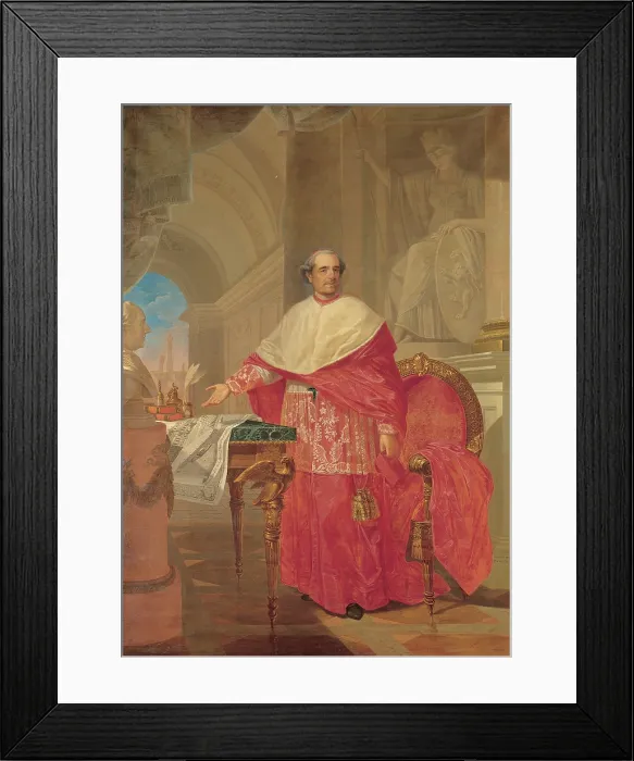 Framed Print : Pirovani Giuseppe, Portrait of Cardinal Andrea Archetti, 1787, 18th Century, oil on canvas, Italy, Lombardy, Bergamo