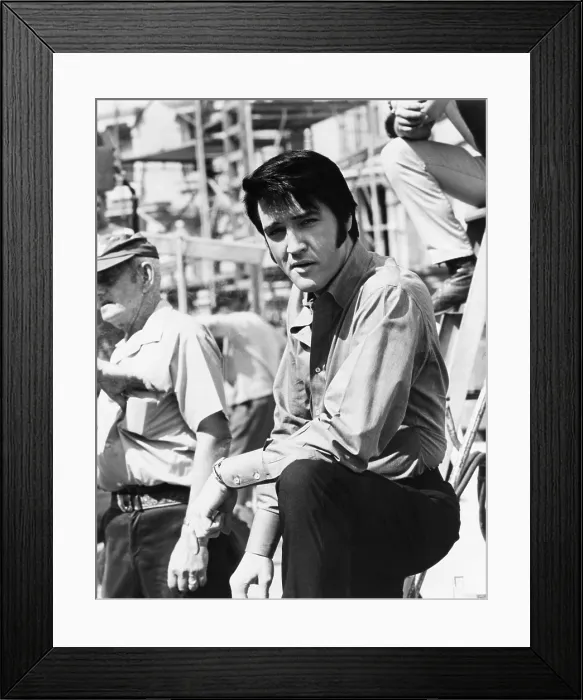 Framed Print : CHANGE OF HABIT, Elvis Presley, on-set between takes, 1969