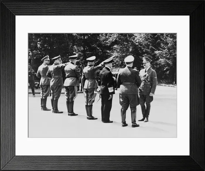 Framed Print : Adolf Hitler arrives at the ceasefire negotiations at Compiegne, France