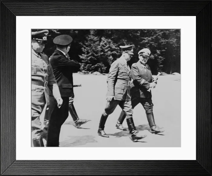 Framed Print : Adolf Hitler and Hermann Goering walking together at the surrender of France, in Compiegne. World War 2. June 22, 1940 (BSLOC_2014_7_72)