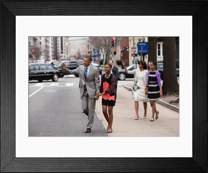 Framed Print : President Barack Obama and his family walk to attend an Easter service at St. John's Church. Washington, D.C. March 31, 2013. (BSLOC_2015_3_35) Framed Print : President Barack Obama and his family walk to attend an Easter service at St. John's Church. Washington, D.C. March 31, 2013. (BSLOC_2015_3_35)