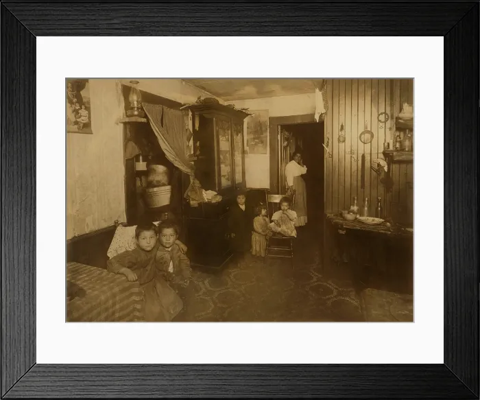 Framed Print : Italian American mother with five young children in her Providence, Rhode Island home. Photograph by Lewis Hine, November 1912 Framed Print : Italian American mother with five young children in her Providence, Rhode Island home. Photograph by Lewis Hine, November 1912