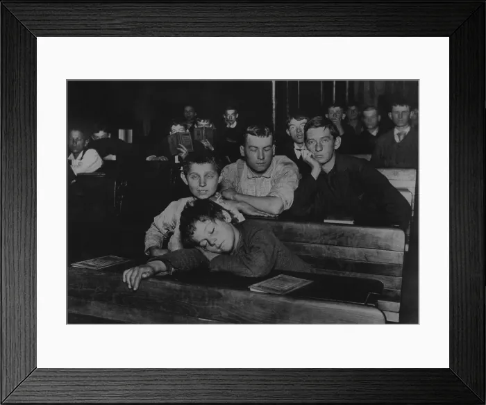Framed Print : Boys and teenagers attend night school in the Seventh Avenue Lodging House Framed Print : Boys and teenagers attend night school in the Seventh Avenue Lodging House