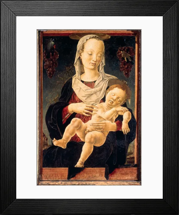 Framed Print : Madonna with the Sleeping Child (Madonna of the Zodiac), by Cosm Tura, 1460 - 1463 about, 15th Century, tempera on panel, cm 61 x 41 - Italy, Veneto, Venice