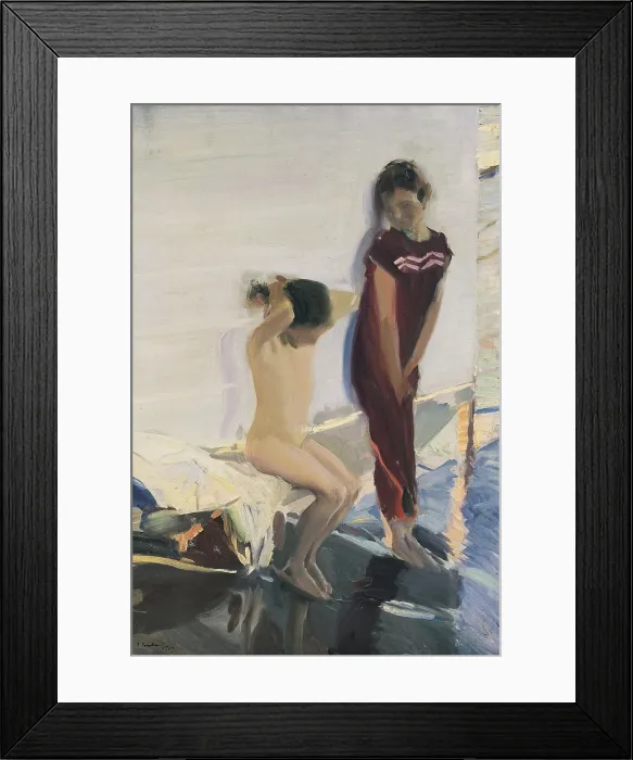 Framed Print : SOROLLA, Joaquin (1863-1923). Before the Bath. 1909. Post-Impressionism. Oil on canvas. SPAIN. Pontevedra. Pontevedra Museum. - J