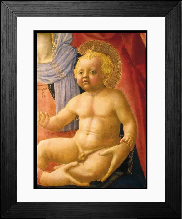 Framed Print : Madonna and Child with St Anne, by Tommaso di Cristofano Fini known as Masolino da Panicale, Tommaso di Ser Giovanni Cassai known as Masaccio, 1424 - 1425 about, 15th Century