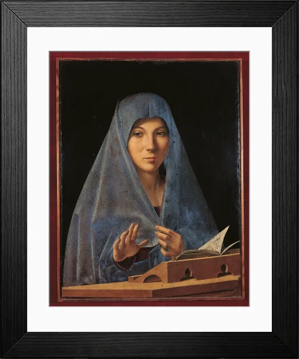 Framed Print : The Virgin Annunciate, by Antonello di Antonio known as Antonello da Messina, 15th Century, 1476 -1477 about, panel, cm 45 x 34, 5 x - Italy, Sicily, Palermo Framed Print : The Virgin Annunciate, by Antonello di Antonio known as Antonello da Messina, 15th Century, 1476 -1477 about, panel, cm 45 x 34, 5 x - Italy, Sicily, Palermo