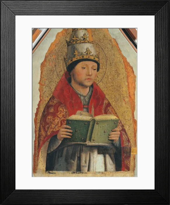 Framed Print : St. Gregory, by Antonello di Antonio known as Antonello da Messina, 15th Century, 1472 -1473 about, panel transferred to canvas, cm 46, 5 x 35, 5 - Italy, Sicily, Palermo Framed Print : St. Gregory, by Antonello di Antonio known as Antonello da Messina, 15th Century, 1472 -1473 about, panel transferred to canvas, cm 46, 5 x 35, 5 - Italy, Sicily, Palermo
