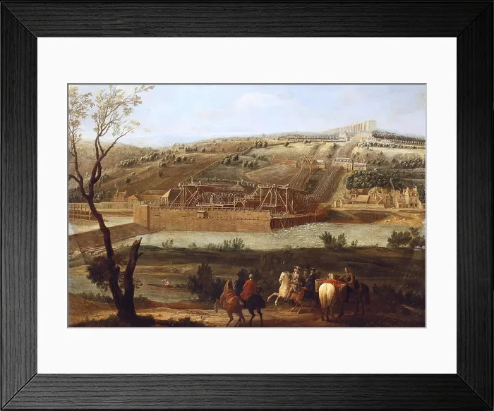 Framed Print : MARTIN, Pierre Denis, called 'the Younger' (1663-1742). La Machine de Marly. ca. 1700. Oil on canvas. FRANCE. Versailles. National Museum of Versailles