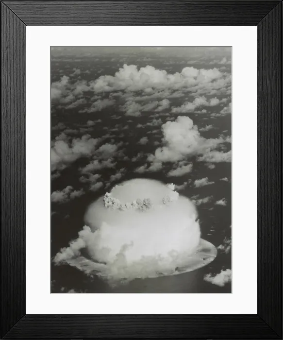 Framed Print : The BAKER test of Operation Crossroads, July 25, 1946. Photo shows the dome shaped condensation cloud around the gas bubble of the fireball. (BSLOC_2015_2_3) Framed Print : The BAKER test of Operation Crossroads, July 25, 1946. Photo shows the dome shaped condensation cloud around the gas bubble of the fireball. (BSLOC_2015_2_3)