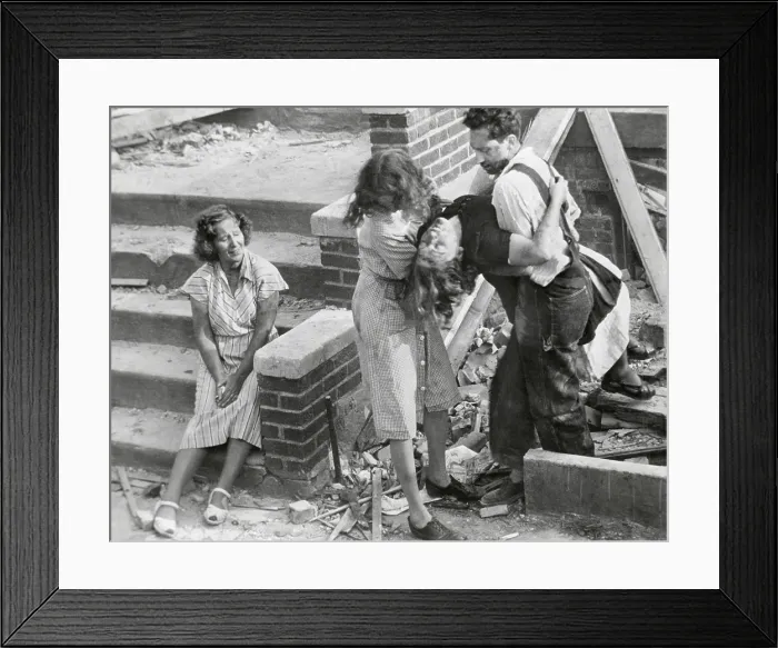 Framed Print : Movie still from a U.S. Army film about a hypothetical attack using an atomic bomb, Nov. 1948 Framed Print : Movie still from a U.S. Army film about a hypothetical attack using an atomic bomb, Nov. 1948