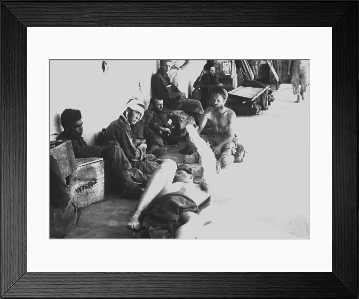 Framed Print : Released American prisoners of war from Japanese Cabanatuan POW camp on Luzon, Philippines