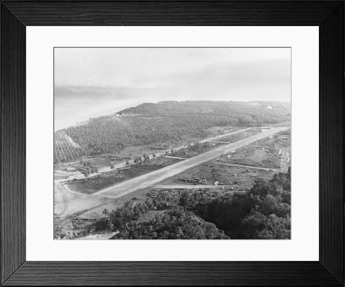 Framed Print : U.S. fighter air strip at Guadalcanal, Feb. 1943. The island was invaded by the U.S Framed Print : U.S. fighter air strip at Guadalcanal, Feb. 1943. The island was invaded by the U.S