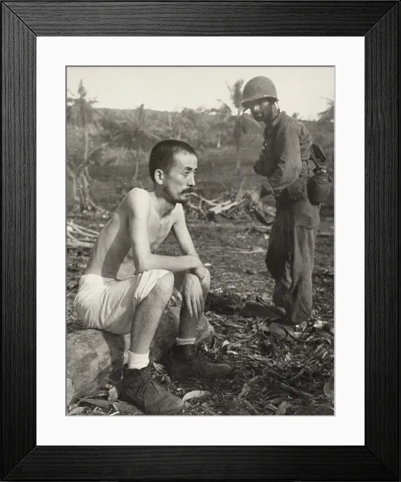 Framed Print : Japanese POW, Commander Jiro Saito, was a member of the staff of Adm. Takeshita Tsujimura