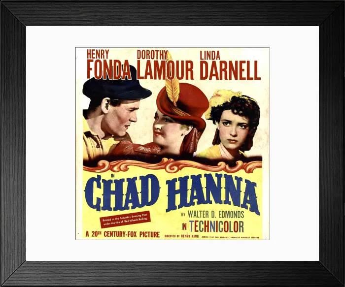 Framed Print : CHAD HANNA, from left: Henry Fonda, Dorothy Lamour, Linda Darnell on window card, 1940, TM and Copyright 20th Century Fox Film Corp
