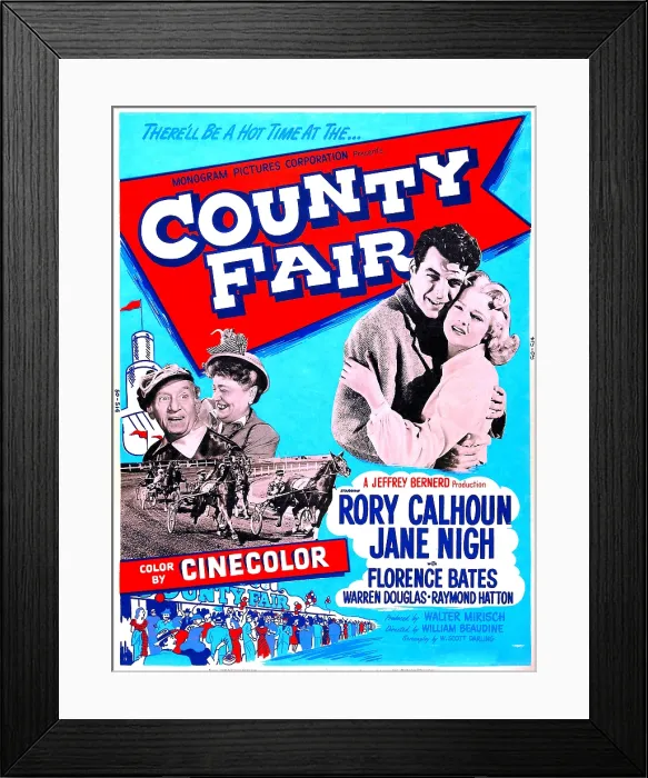 Framed Print : COUNTRY FAIR, US poster, from left: Raymond Hatton, Florence Bates, Rory Calhoun, Jane Nigh, 1950