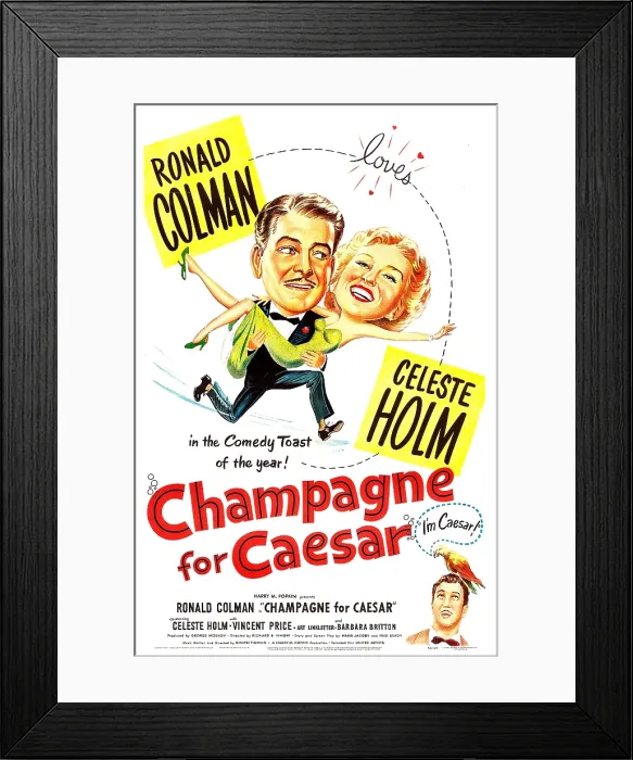 Framed Print : CHAMPAGNE FOR CAESAR, US poster, top from left: Ronald Colman, Celeste Holm, bottom right: Vincent Price, 1950