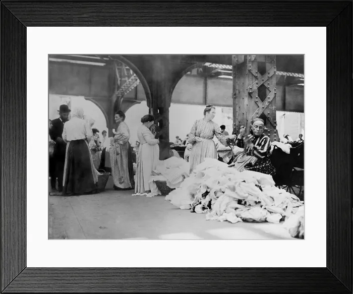 Framed Print : Old clothes market, New York City, sold used clothing to many who could not afford new garments, c. 1910 (BSLOC_2018_1_141)