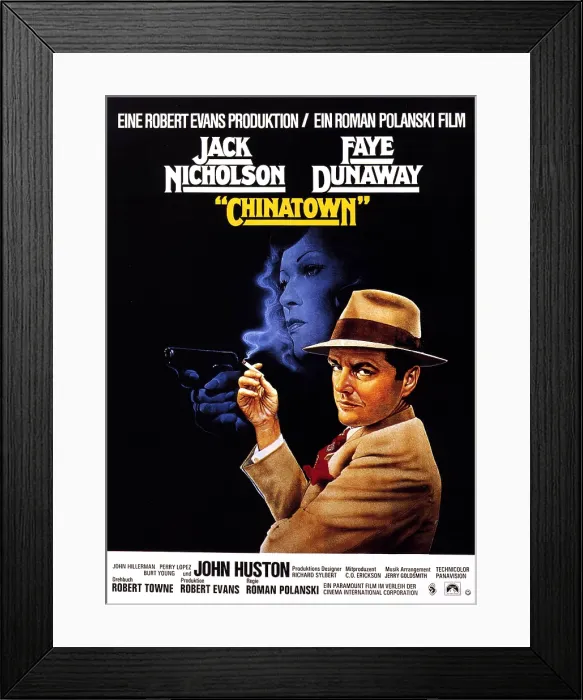Framed Print : CHINATOWN, from left, Faye Dunaway, Jack Nicholson, 1974