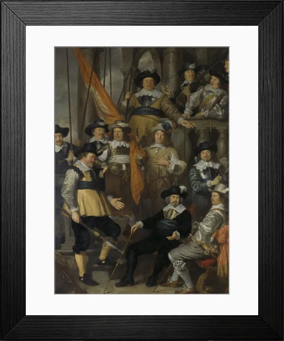Framed Print : Officers and Gunmen of District VIII in Amsterdam, by Govert Flinck, 1645, Dutch oil painting