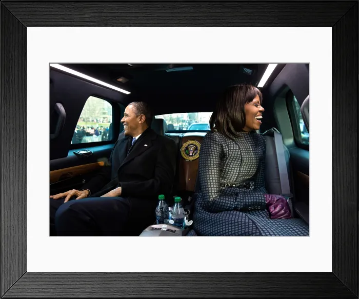Framed Print : President Barack Obama and First Lady Michelle Obama ride in the inaugural parade. Washington, D.C. Jan. 21, 2013 Framed Print : President Barack Obama and First Lady Michelle Obama ride in the inaugural parade. Washington, D.C. Jan. 21, 2013