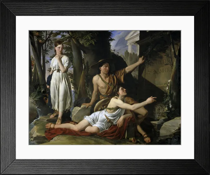 Framed Print : Shepherds in Arcadia, by Filippo Marsigli, 1830, 19th Century, oil on canvas - Italy, Campania, Naples, National Museum in Capodimonte. Whole artwork view Framed Print : Shepherds in Arcadia, by Filippo Marsigli, 1830, 19th Century, oil on canvas - Italy, Campania, Naples, National Museum in Capodimonte. Whole artwork view
