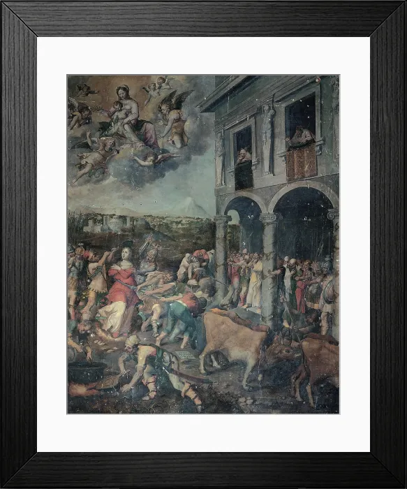 Framed Print : Guinaccia Deodato, Martyrdom of St Lucy, 16th Century, Unknow, Italy, Sicily, Siracusa, Badia church, (503396) Everett CollectionMondadori Portfolio**US SALES ONLY**