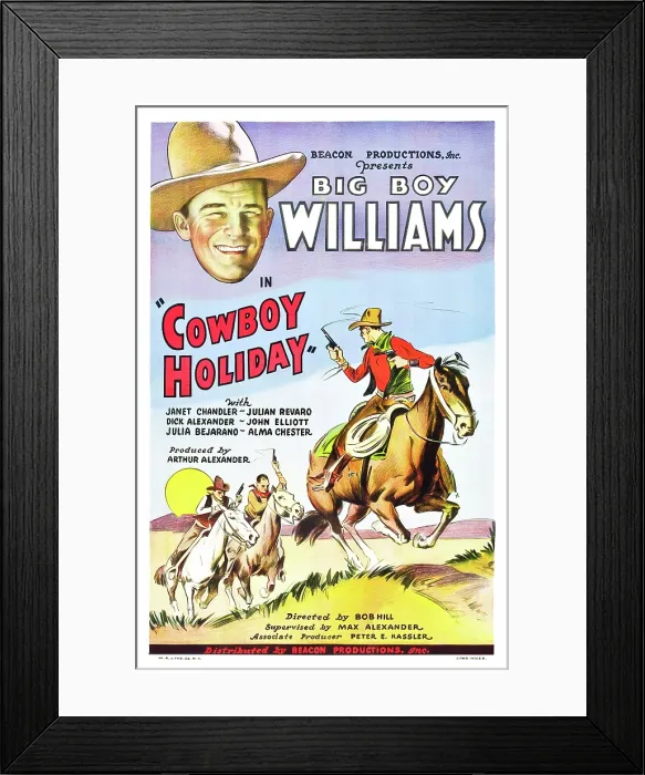 Framed Print : COWBOY HOLIDAY, US poster, Guinn Big Boy Williams, 1934 Framed Print : COWBOY HOLIDAY, US poster, Guinn Big Boy Williams, 1934