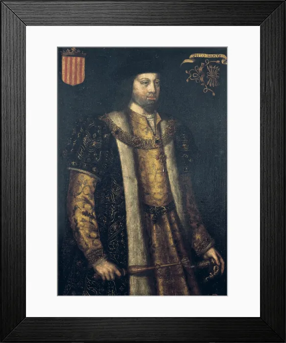 Framed Print : Portrait of Ferdinand the Catholic. 1587-1588. Renaissance art. Oil on wood. SPAIN. Barcelona. Montjuic Castle Military Museum Framed Print : Portrait of Ferdinand the Catholic. 1587-1588. Renaissance art. Oil on wood. SPAIN. Barcelona. Montjuic Castle Military Museum