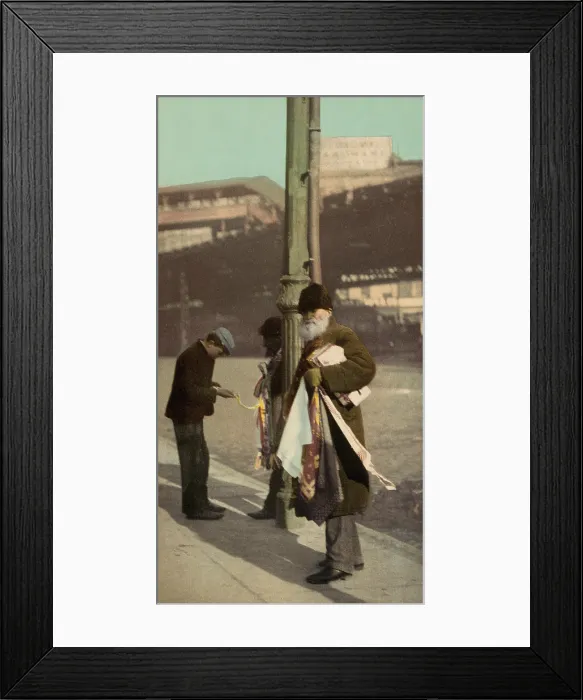 Framed Print : Two Jewish peddlers selling ties on the street, probably New York. Ca. 1902