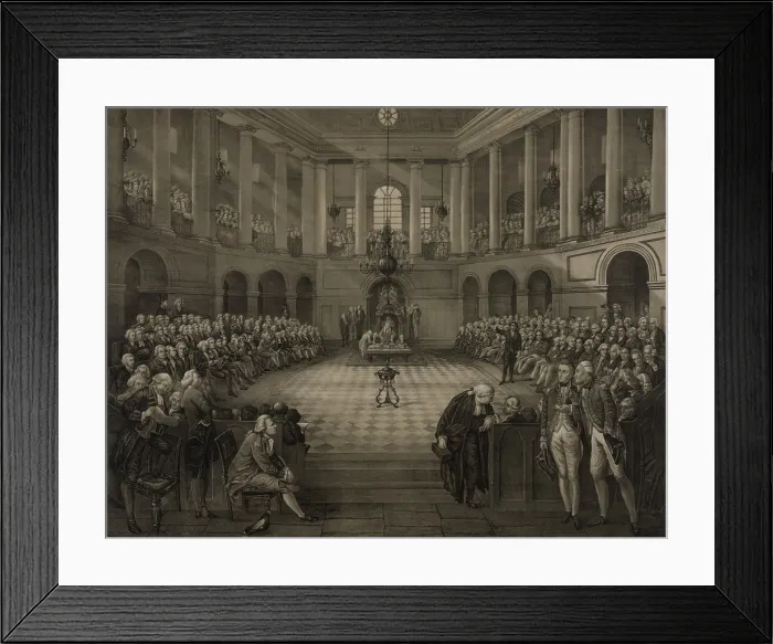 Framed Print : THE LAST PARLIAMENT OF IRELAND, enacted the Act of Union of 1800, after nationalist resistance was defeated by British bribes to members