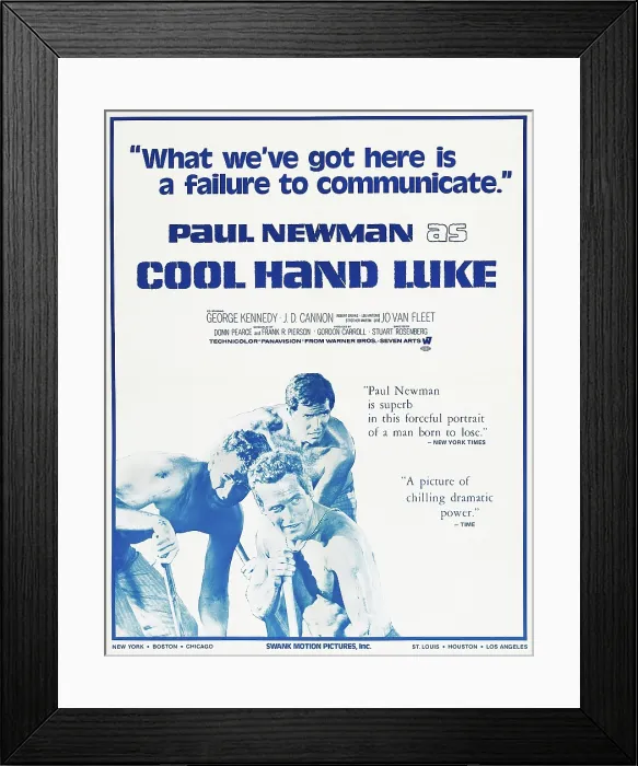 Framed Print : COOL HAND LUKE, foreground: Paul Newman on poster art, 1967