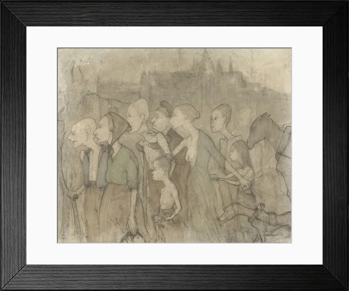 Framed Print : Misery, by Charlotte Bouten, 1880-95, Dutch drawing, colored chalk Framed Print : Misery, by Charlotte Bouten, 1880-95, Dutch drawing, colored chalk