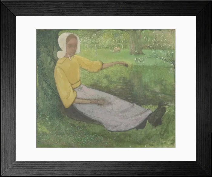 Framed Print : Woman of Huizen Sitting Under a Tree, by Richard Roland Holst, c. 1888-95, Dutch painting, oil on canvas Framed Print : Woman of Huizen Sitting Under a Tree, by Richard Roland Holst, c. 1888-95, Dutch painting, oil on canvas
