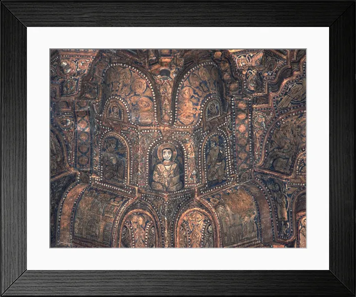 Framed Print : Ceiling of the Palatine Chapel, by Unknown Artist, 1140, 12th Century, tempera on canvas on wood - Italy, Sicily, Palermo, Palace of the Normans. Detail Framed Print : Ceiling of the Palatine Chapel, by Unknown Artist, 1140, 12th Century, tempera on canvas on wood - Italy, Sicily, Palermo, Palace of the Normans. Detail
